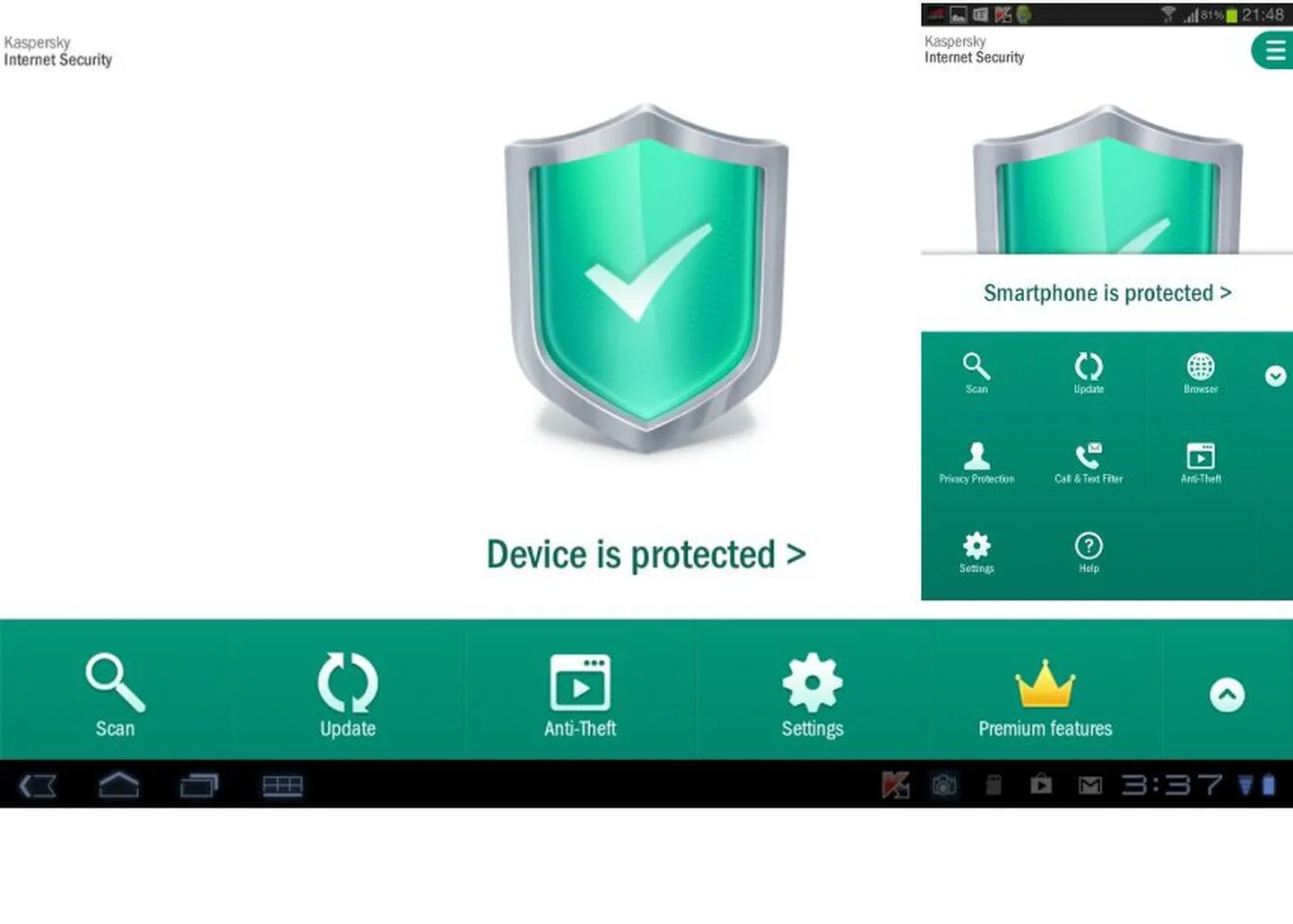 Kaspersky Labi uus kaitserakendus nutitelefonidele ja tahvelarvutitele.