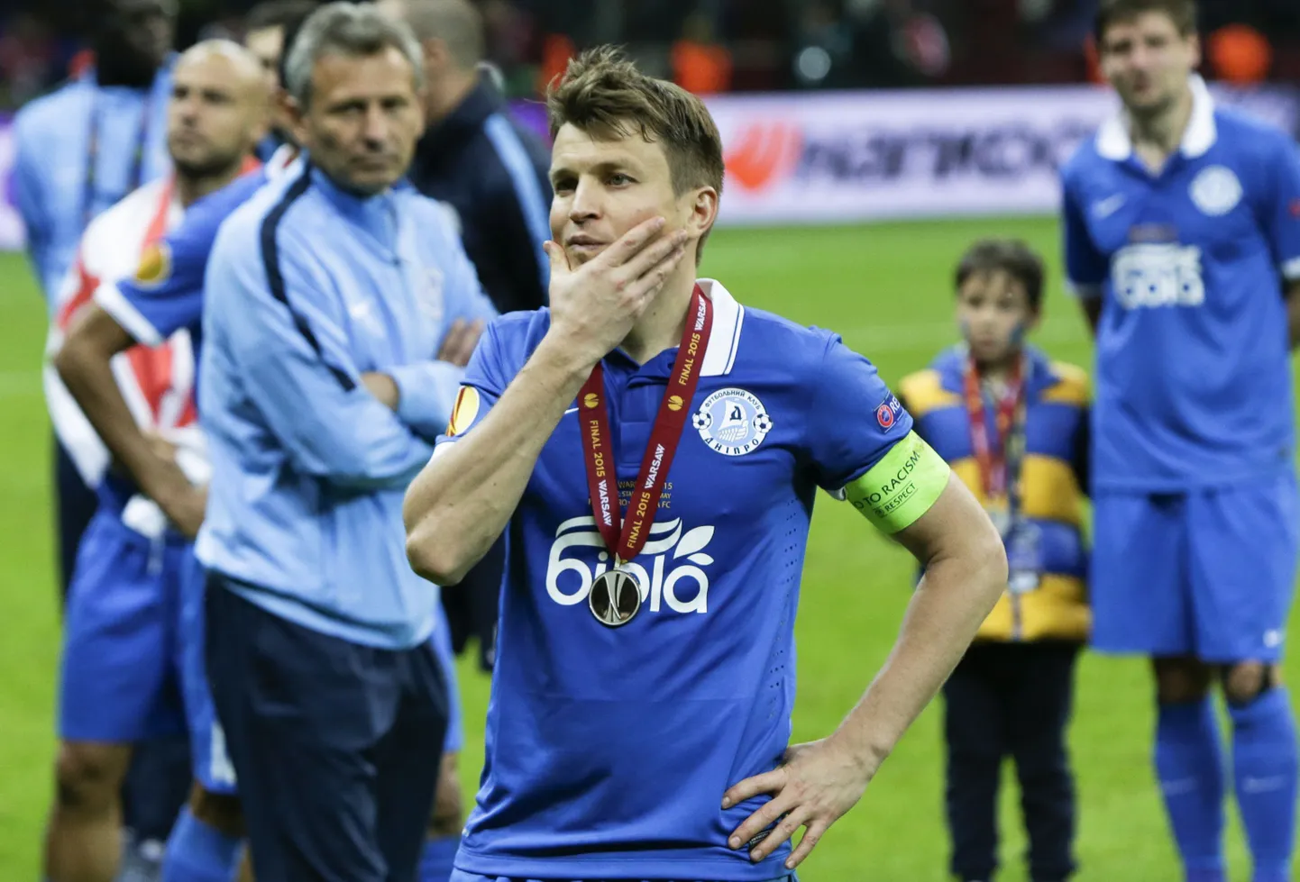 Dnipro mängija Ruslan Rotan pärast 2015. aasta Euroopa liiga finaalmängu kaotust.