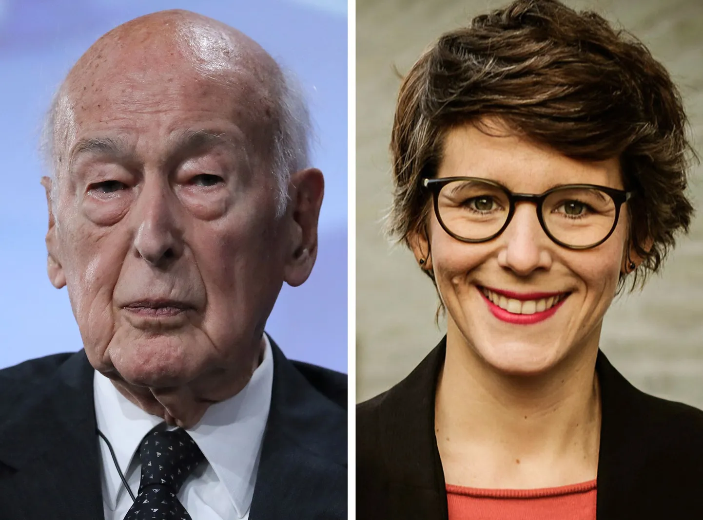 Prantsusmaa ekspresident Valery Giscard d'Estaing (vasakul) ja Saksa ajakirjanik Ann-Kathrin Stracke