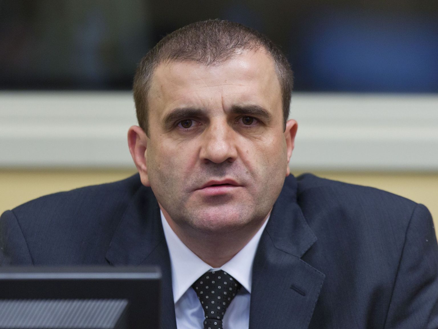 Tartu vanglas eluaegset vanglakaristust kandev Milan Lukić 2012. aasta detsembris Haagis kohtu ees.