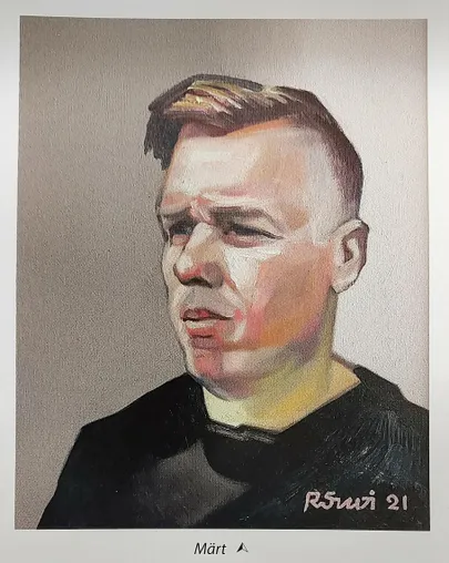 Robert Suvi maalitud portree Märt Meesakust.