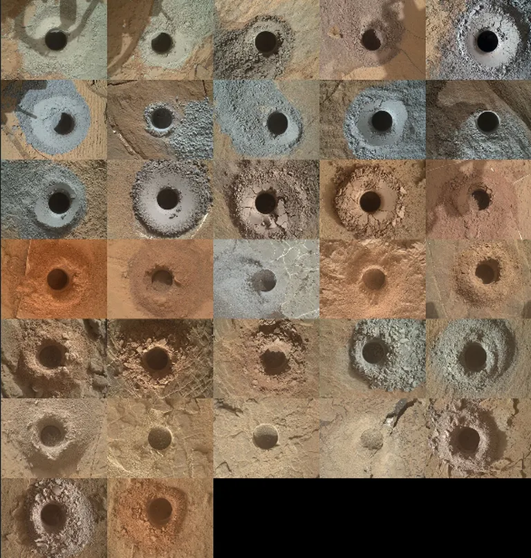 Zondes "Curiosity" veiktie urbumi uz Marsa.