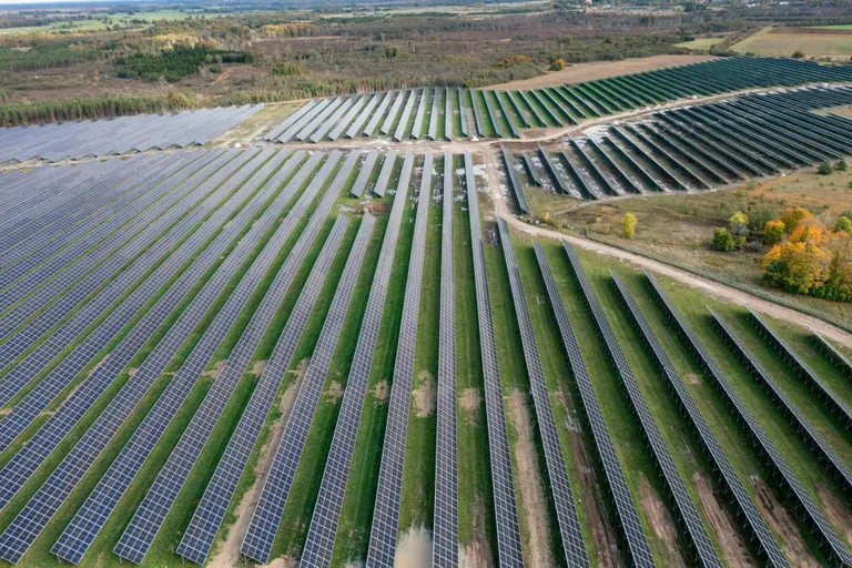 Estonia ranks sixth in the European Union in terms of solar capacity per capita. A view of the Kirikmäe solar park, the largest in the Baltic states, which opened in Lääneranna municipality, Pärnu County, in October last year.