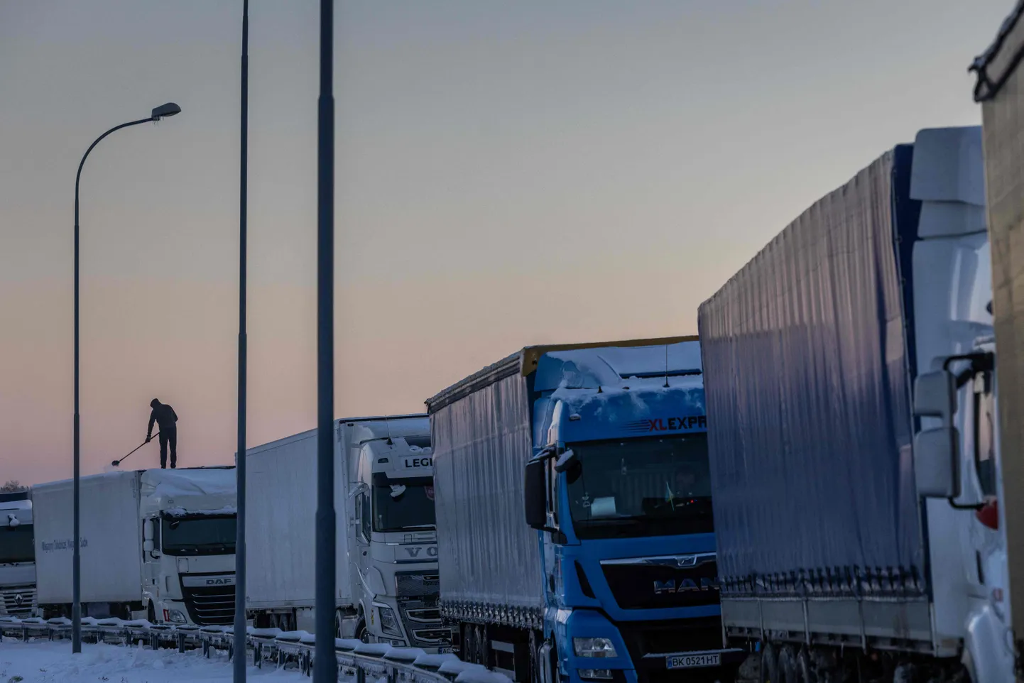 Veokite järjekord Poola-Ukraina piiril.