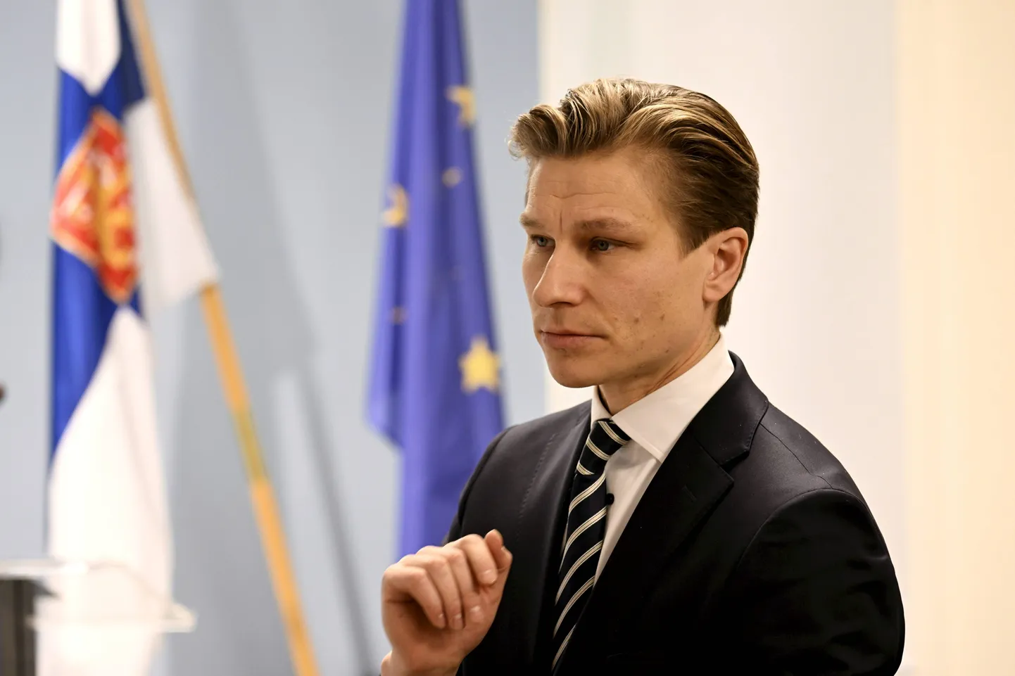 Soome kaitseminister Antti Häkkänen. 12. detsember 2023.