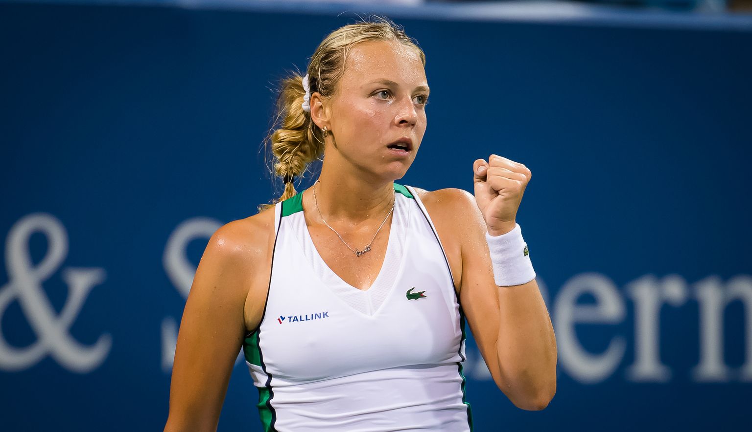 August 17, 2021, CINCINNATI, UNITED STATES: Anett Kontaveit of Estonia in action during the first round of the 2021 Western & Southern Open WTA 1000 tennis tournament against Ons Jabeur of Tunisia (Credit Image: © Rob Prange/AFP7 via ZUMA Press Wire)