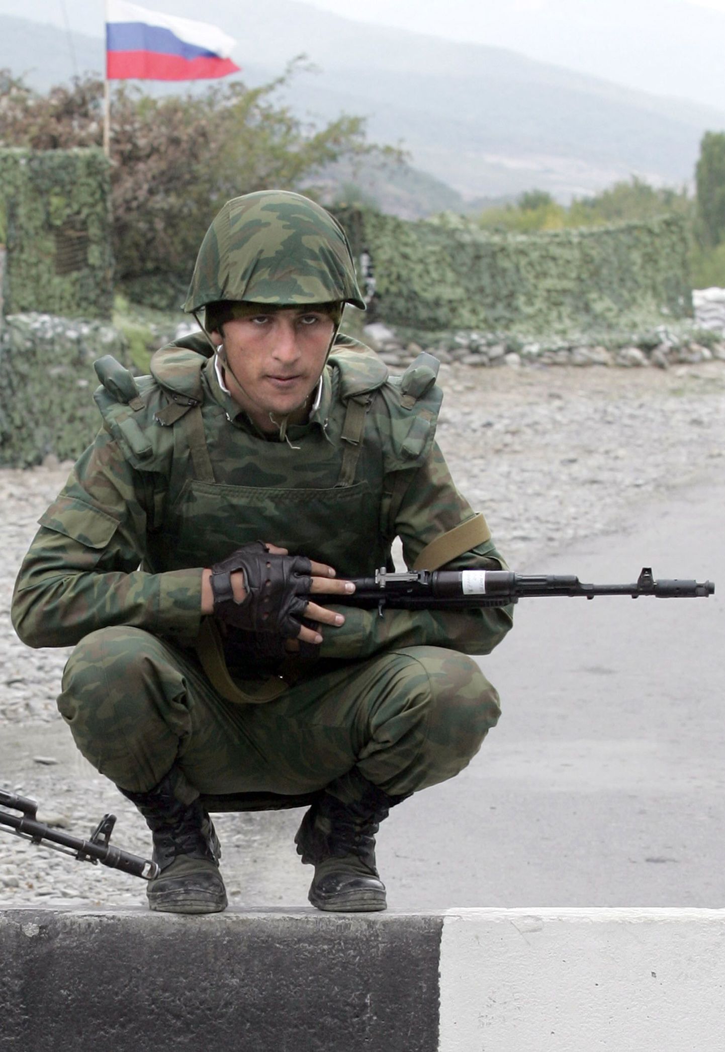 Vene sõdur 2008. aastal Lõuna-Osseetias.