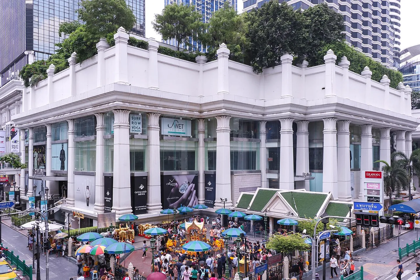 Grand Hyatt Erawan Bangkoki hotelli põhjakülg.