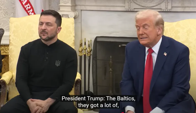 Donald Trump vastab 28. veebruaril 2025 Valges Majas ajakirjaniku küsimusele.