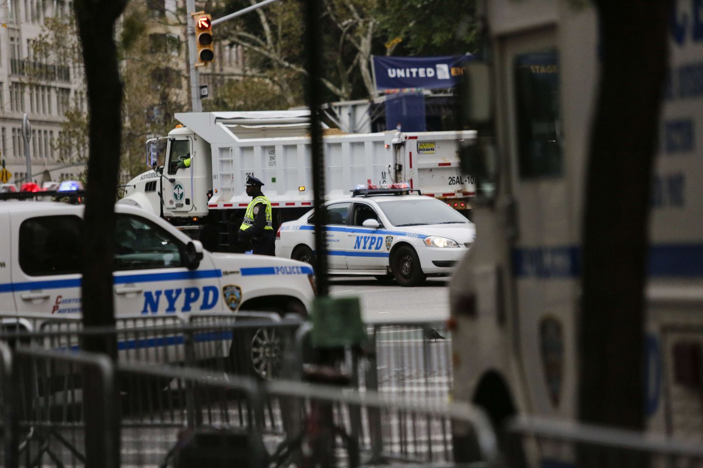 New Yorgi politseiautod. Pilt on illustreeriv.