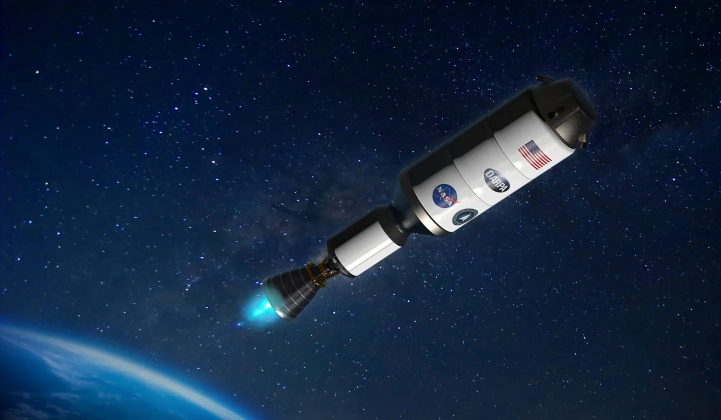 Kunstniku ettekujutus tulevasest tuumaraketist näeb välja selline. NASA sooviks on tellida turvaline mootor, millega võib Marsilt varem Maale tagasi lennata. Siis ei pea astronaudid terve aasta punasel planeedil passima.