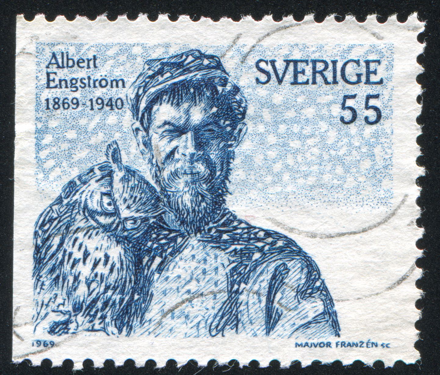 Albert Engström postmargil.