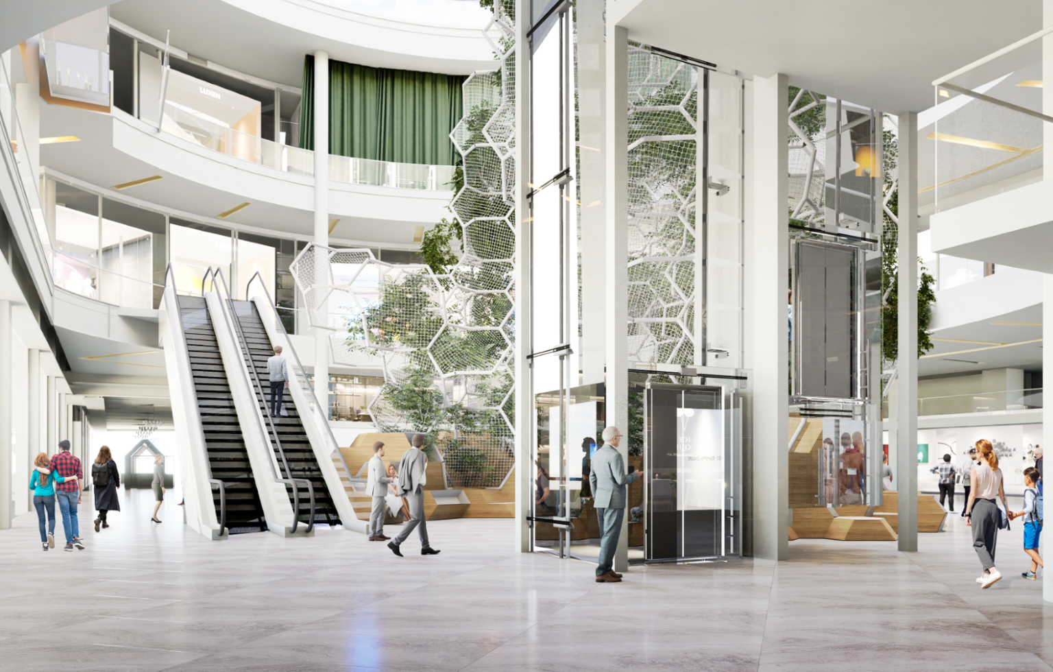 Торговые этажи T1 соединят эскалаторы и лифты