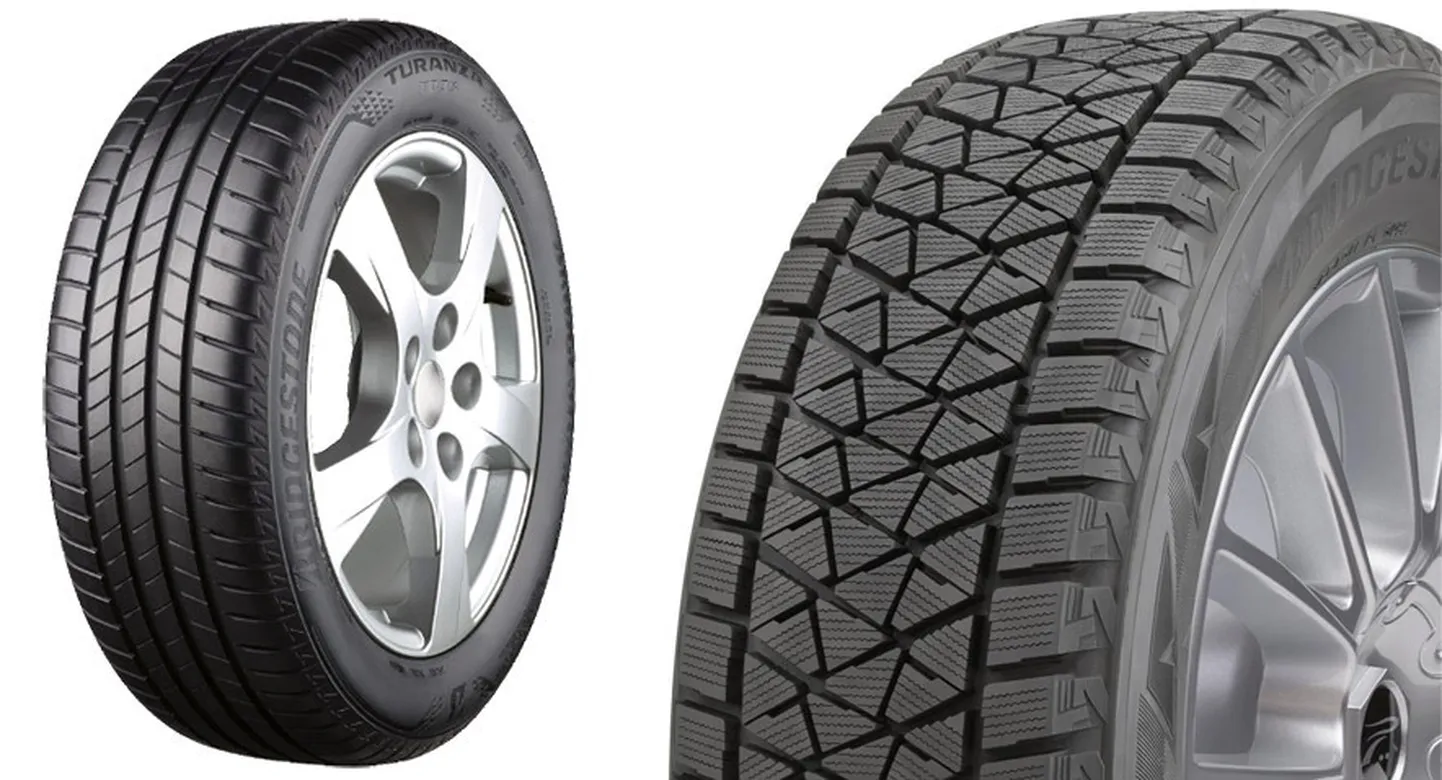 Bridgestone vasaras riepa Turanza T005 un ziemas riepa Bridgestone Blizzak DM-V2