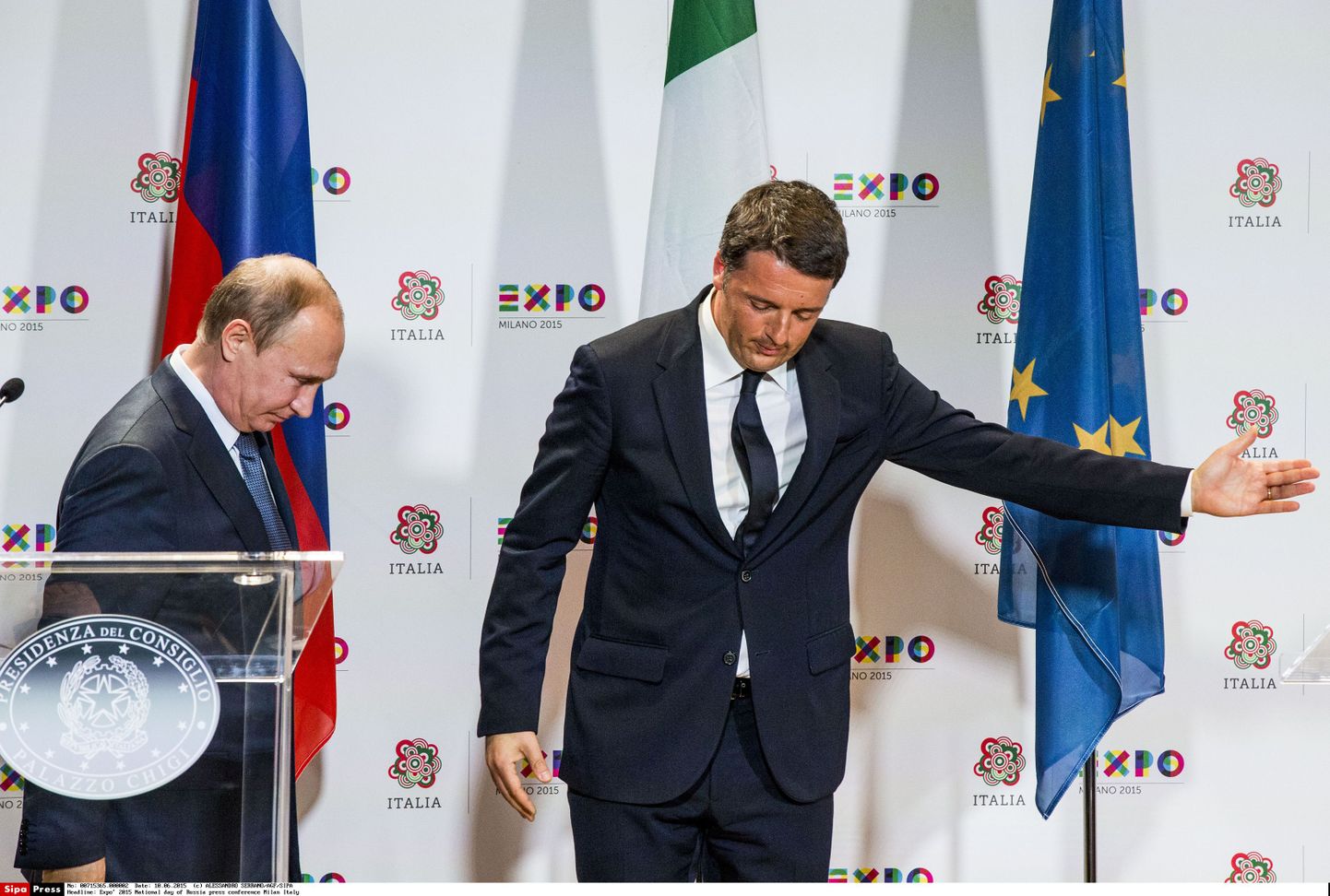 Vene president Vladimir Putin ja Itaalia peaminister Matteo Renzi.