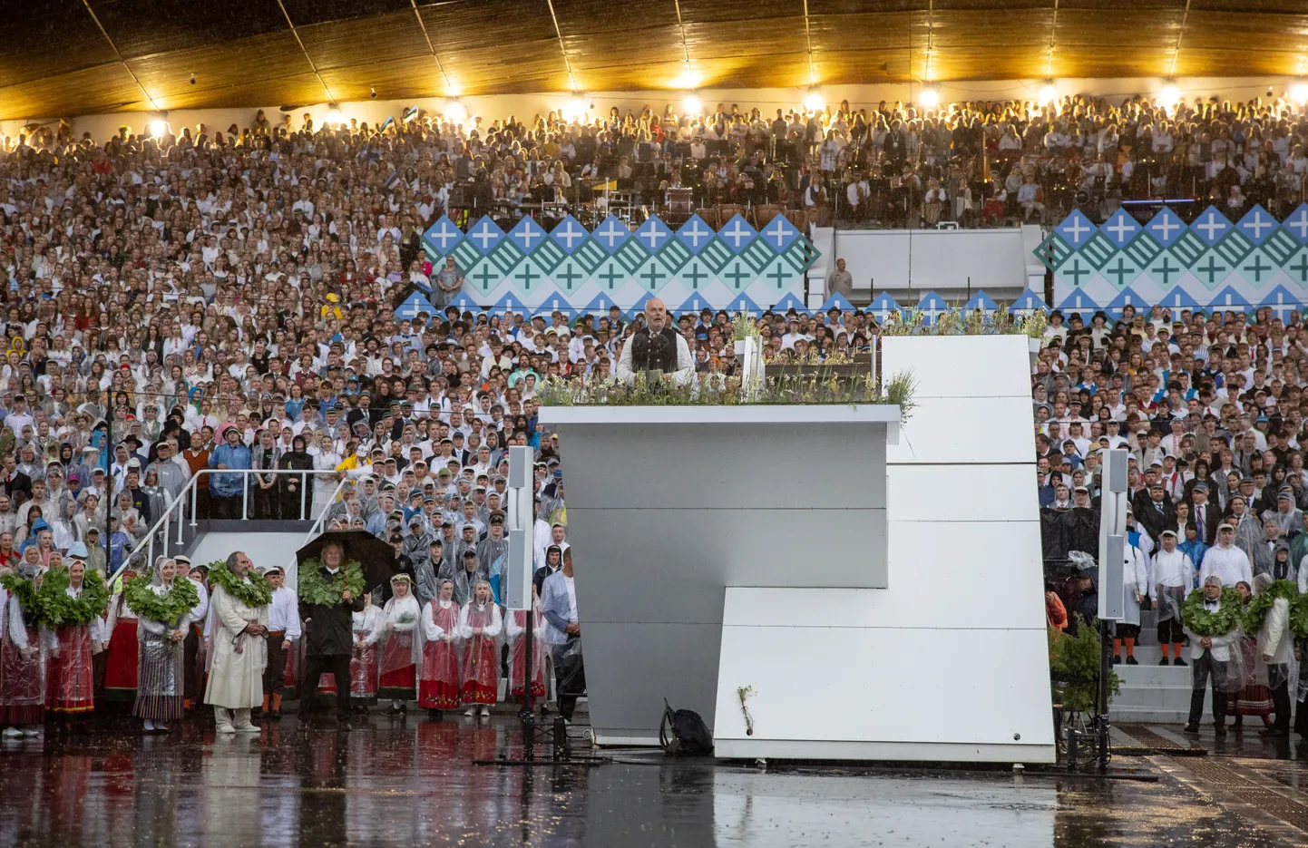 President Alar Karis XIII Noorte laulupeol kõnepuldis. 02.07.2023. Tallinn.