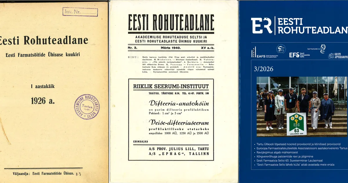 Eesti rohuteadlaste viimast sajandit märgib konverents Tartus