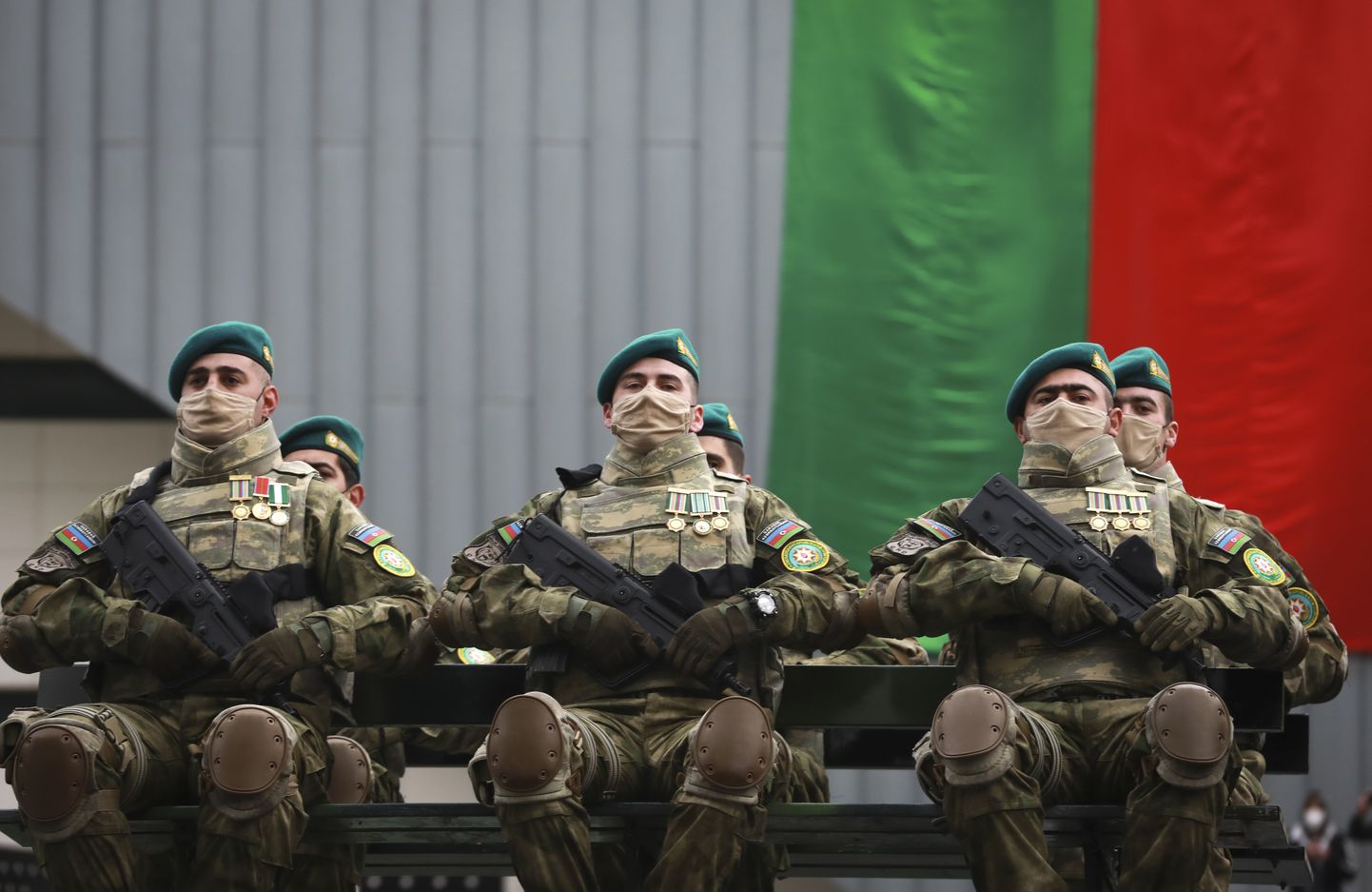 Azerbaidžānas karaspēks parādē Baku, 2020.