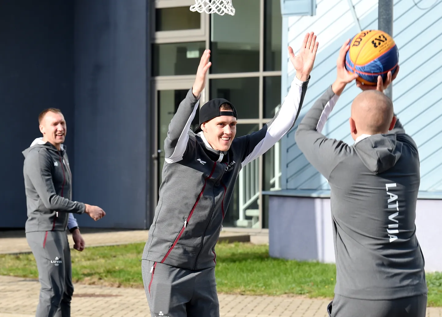 Latvijas 3x3 basketbola izlases spēlētāji.