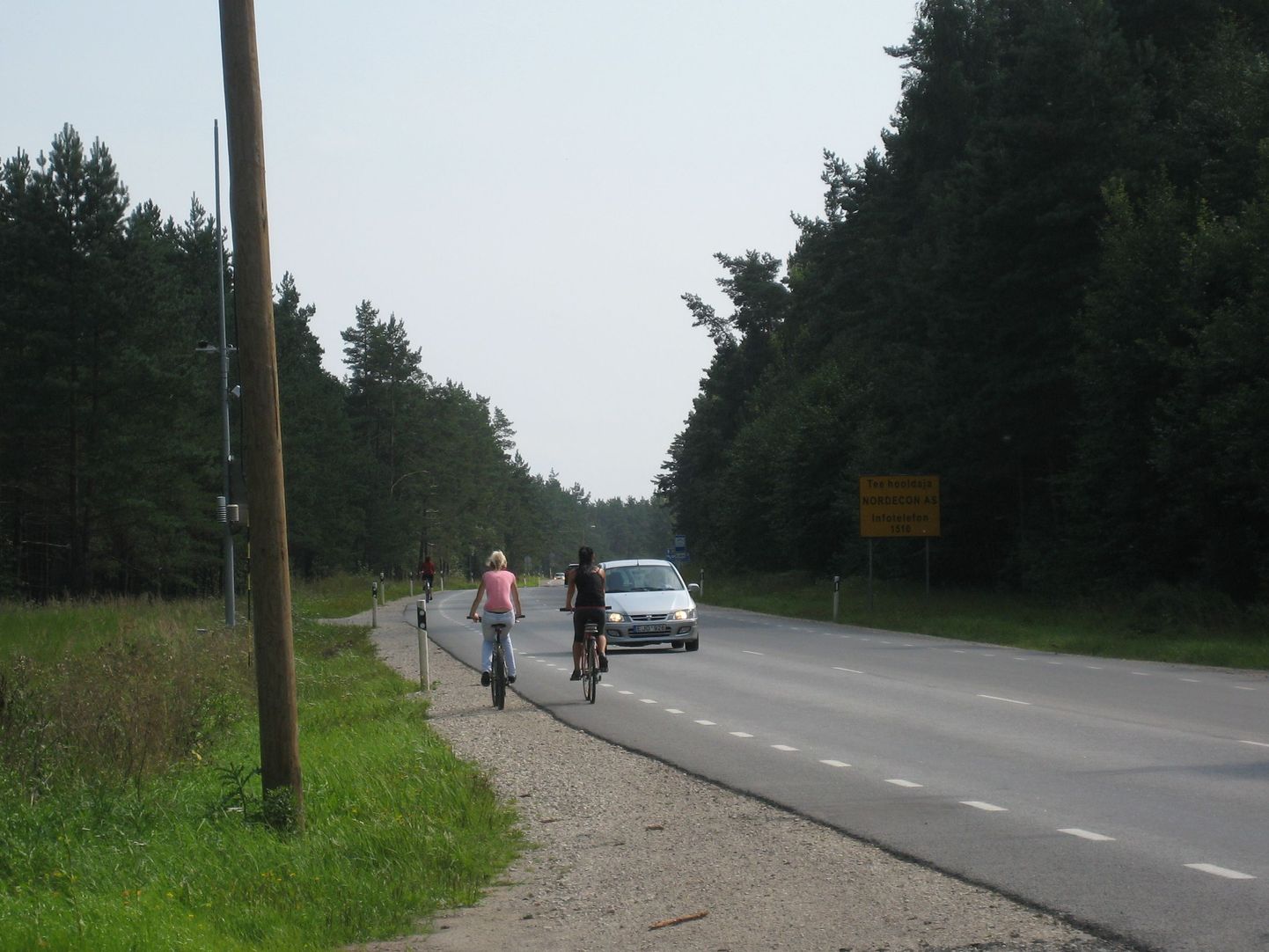 Jalgratturid maantee ääres.