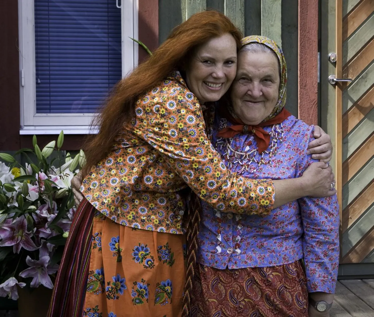 Anne Helene Gjelstad ja tema "Kihnu ema" Lohu Ella.