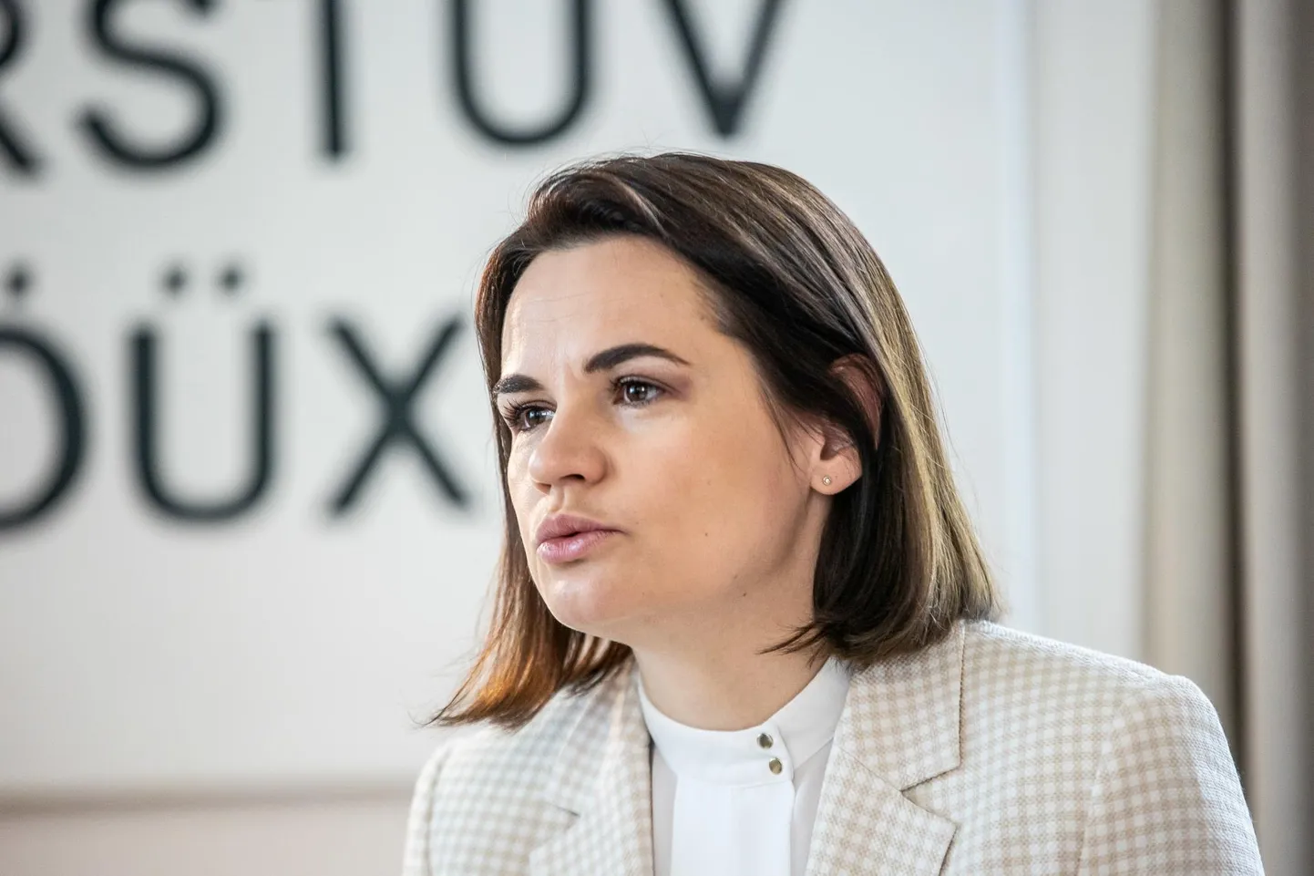 Valgevene opositsiooniliider Svjatlana Tsihhanovskajaga mais 2021 Postimehele intervjuud andmas.