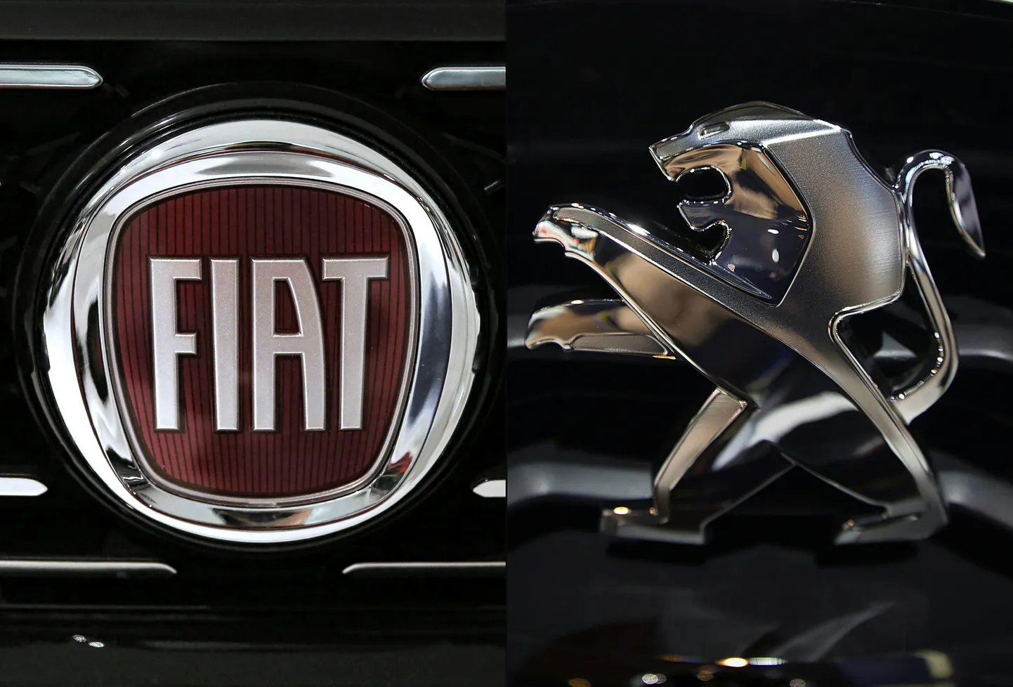 Логотипы Fiat и Peugeot.