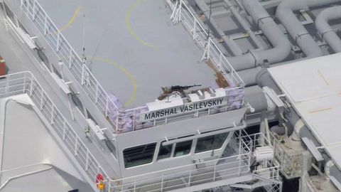 Russian civilian ship armed with heavy machine gun spotted in Baltic Sea