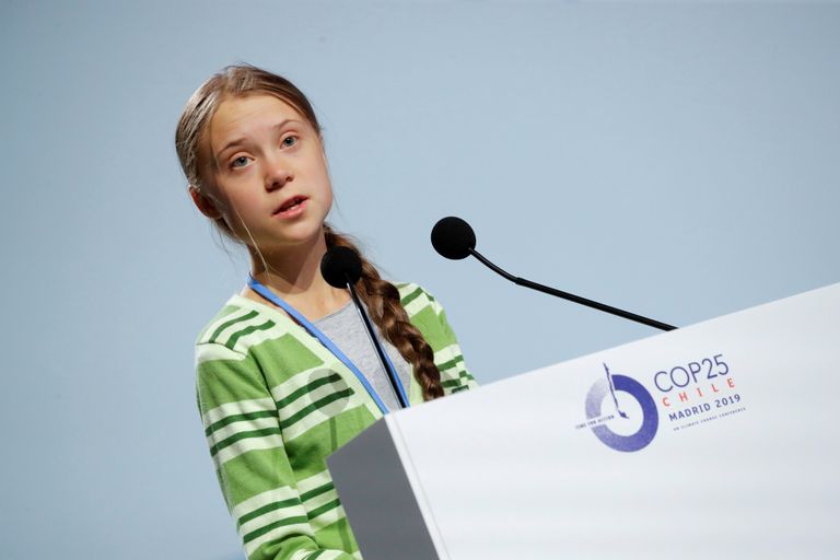 Greta Thunberg kõnelemas 11.detsembril Madridis kliimakonverentsil