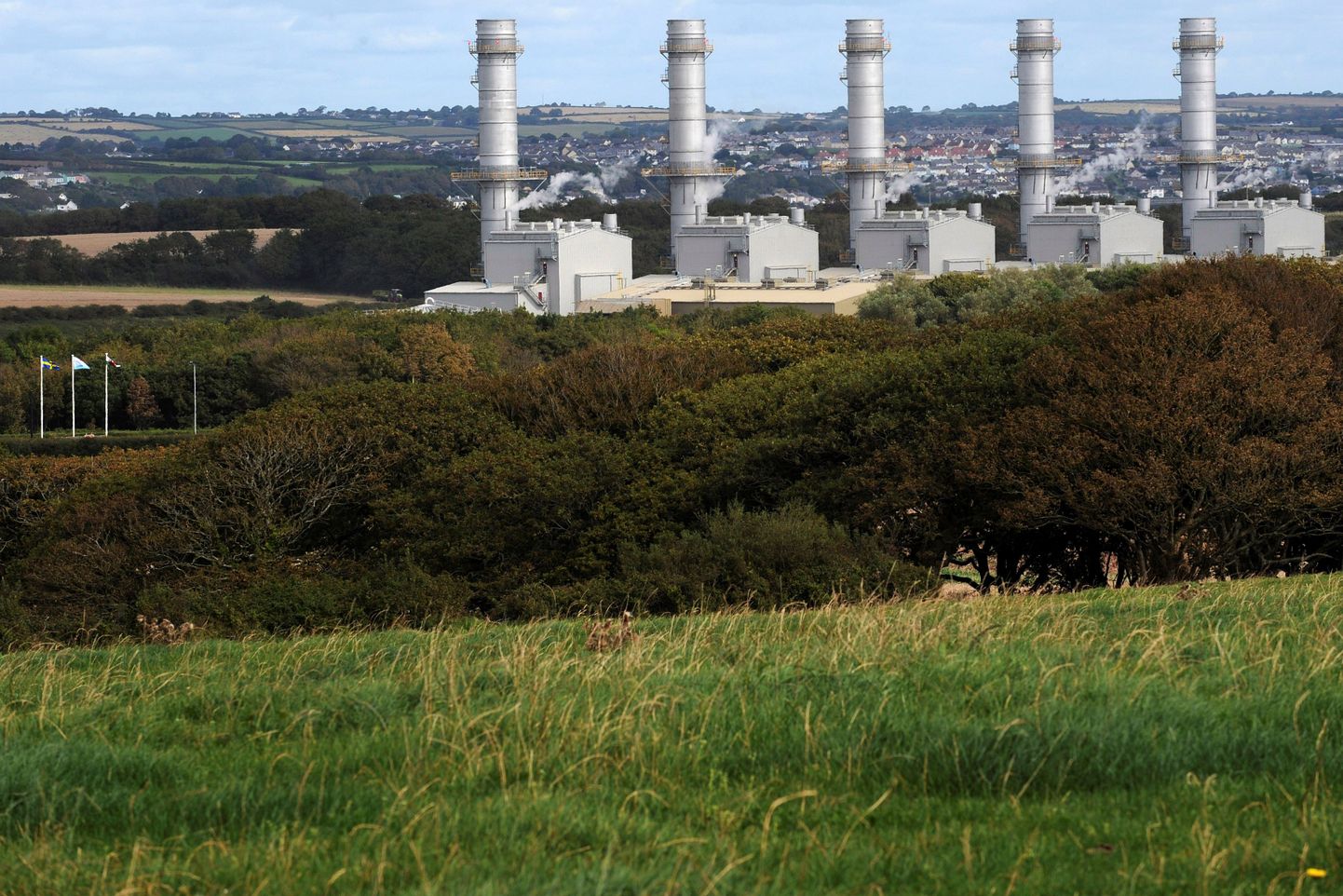 Vaade RWE vastvalminud Pembroke'i gaasielektrijaamale Walesis 2012. aasta 19.septembril.