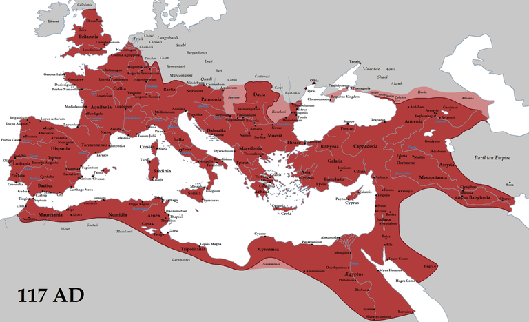 Rooma impeeriumi ulatus aastal 117 pKr