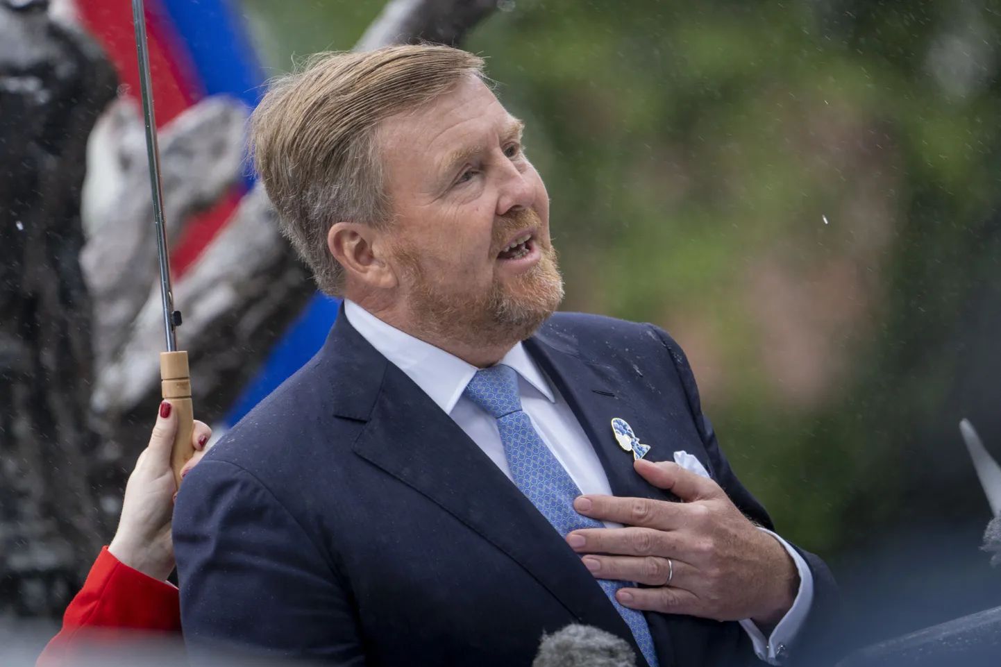 Hollandi kuningas Willem-Alexander tänasel mälestusüritusel.