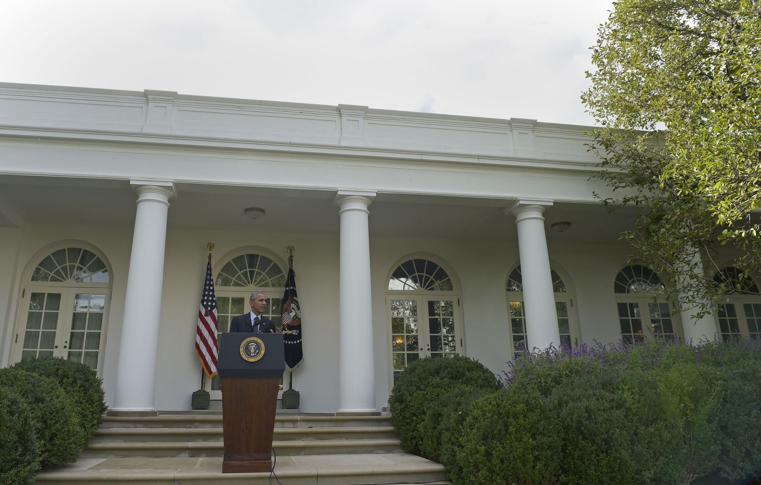 President Barack Obama tegi kliimaalase pöördumise Valge Maja roosiaiast.