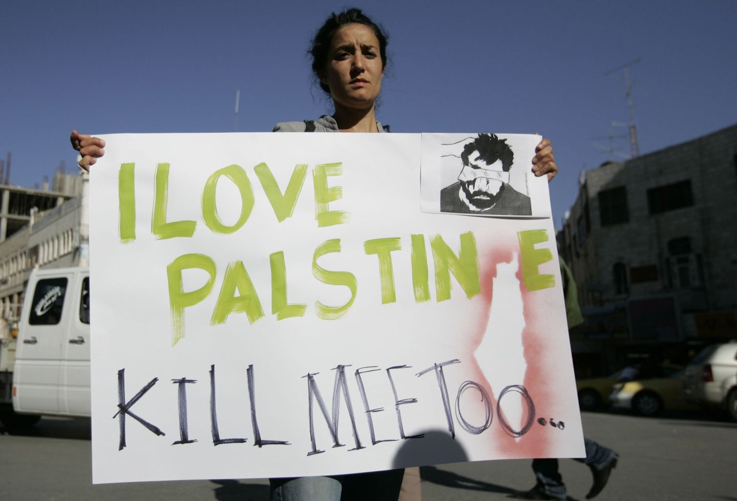 Vittorio Arrigoni tapmise vastane protest Ramallah's.