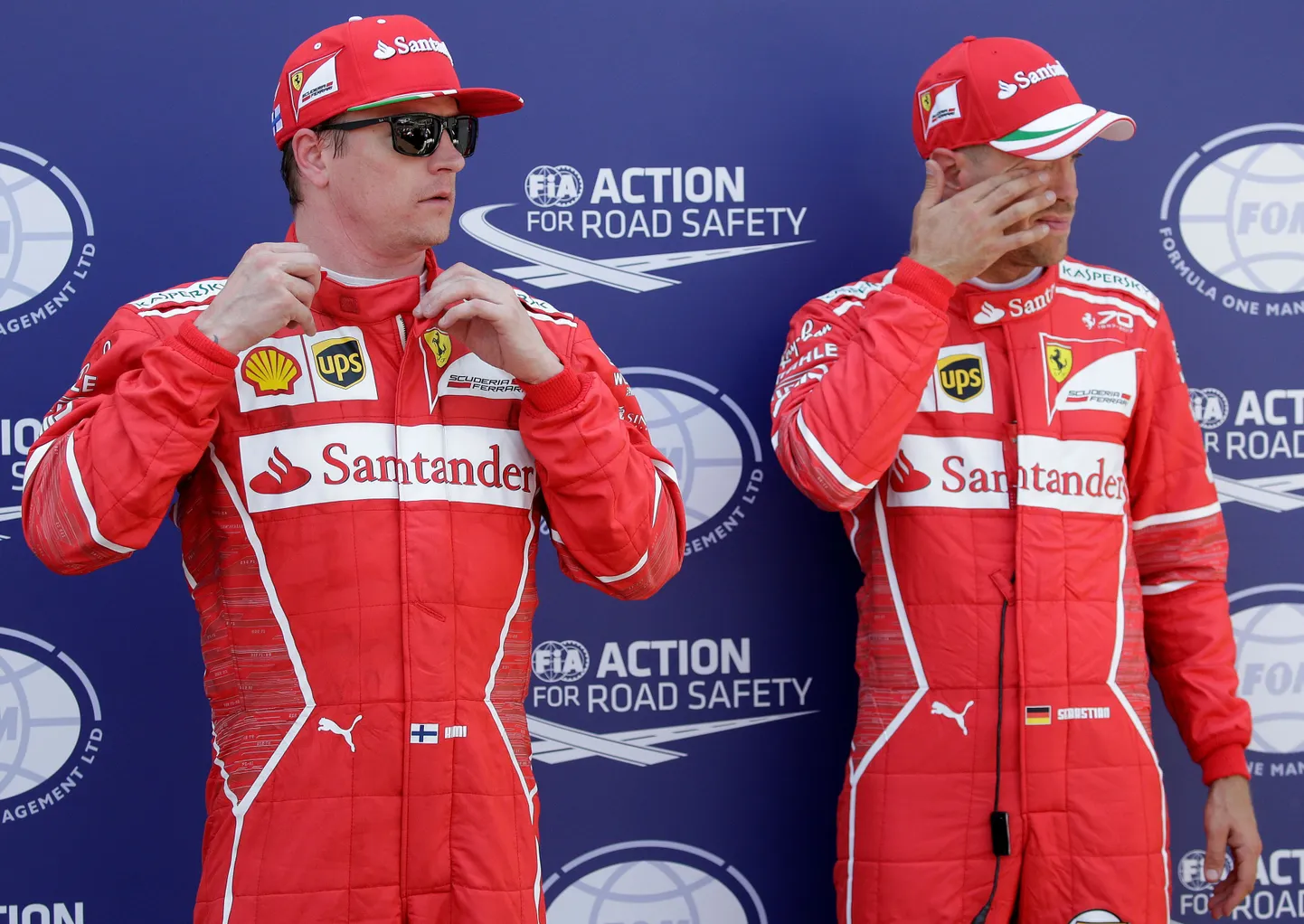 Kimi Räikkönen ja Sebastian Vettel.