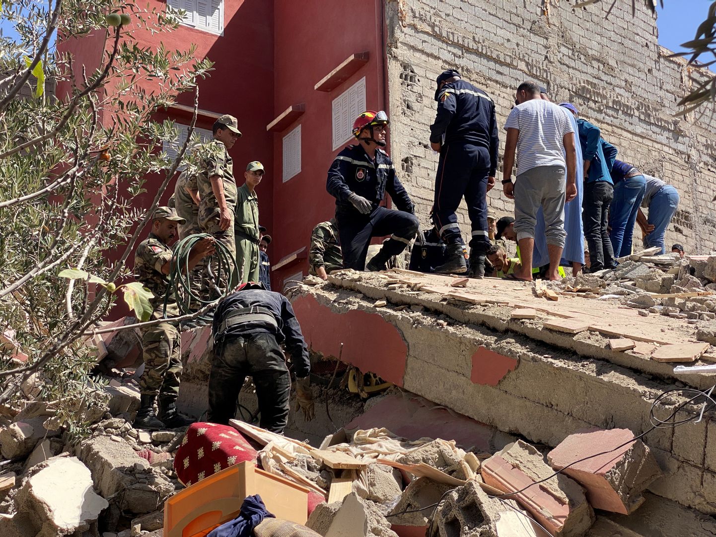 Повреждения от землетрясения в Марокко