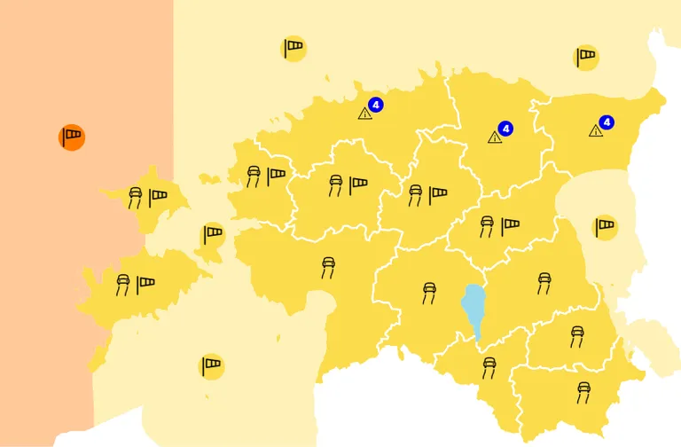 Pühapäeva lõuna paiku värskendatud ilmahoiatused kehtivad kogu riigis.