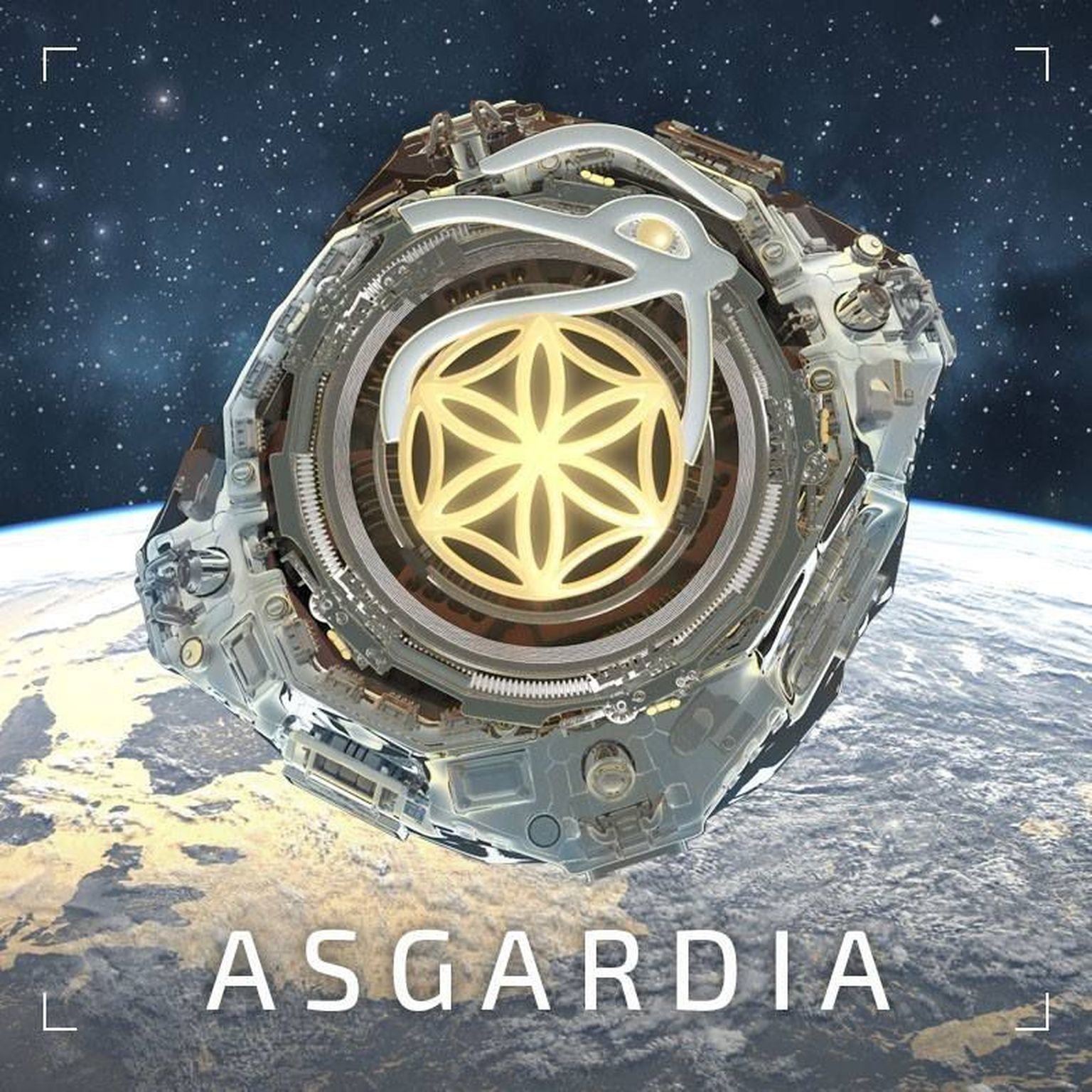 Kunstniku nägemus planeeritavast maailma esimese orbidiil asuva riigi satelliidist, Asgardia kosmoseriigi kodust. Vene teadlane ja ettevõtja Igor Ašurbeili näeb orbiidiriigis võimalust Maa kaitsmiseks ja rahu kindlustamiseks planeedil.
