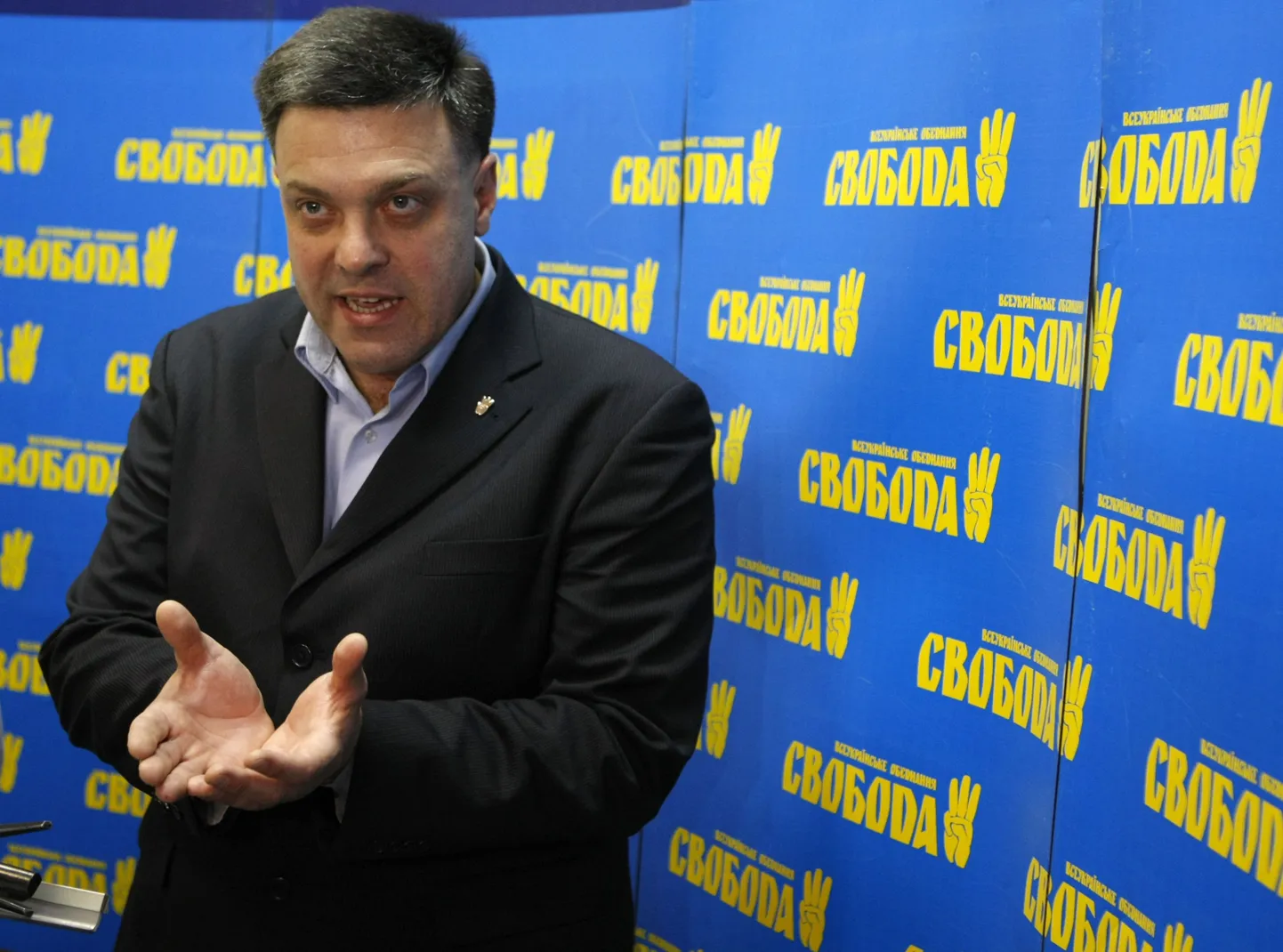 Svoboda liider Oleg Tjagnõbok
