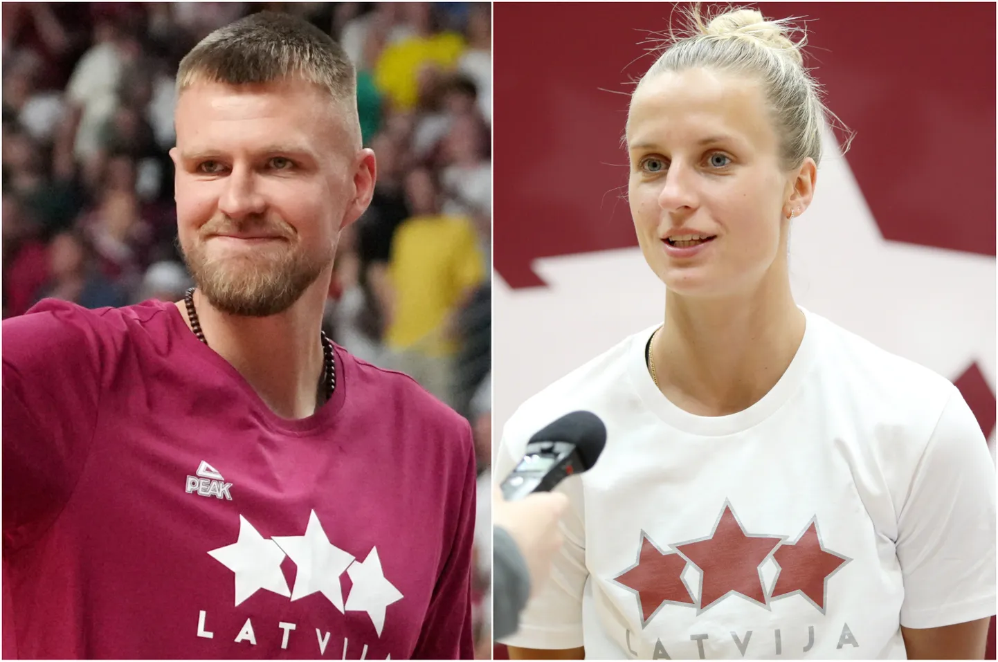 Kristaps Porziņģis un Kitija Laksa.