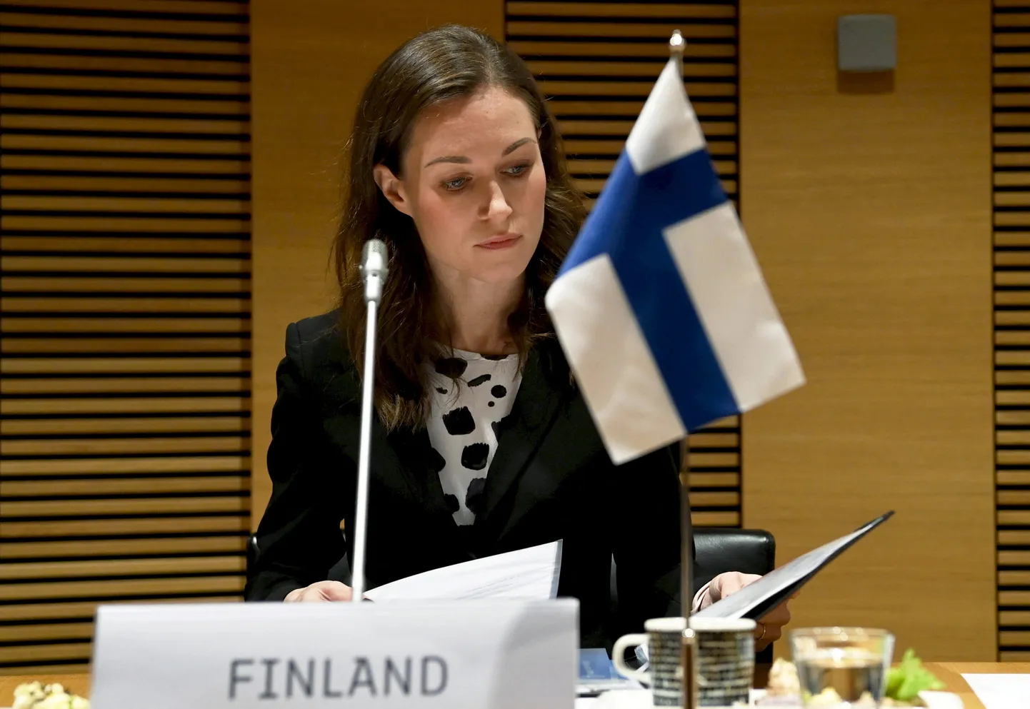 Soome peaminister Sanna Marin osales 1. novembril 2022 Helsingis toimunud peaministrite ja valitsusjuhtide kohtumisel Põhjamaade Nõukogu 74. korralisel istungjärgul.