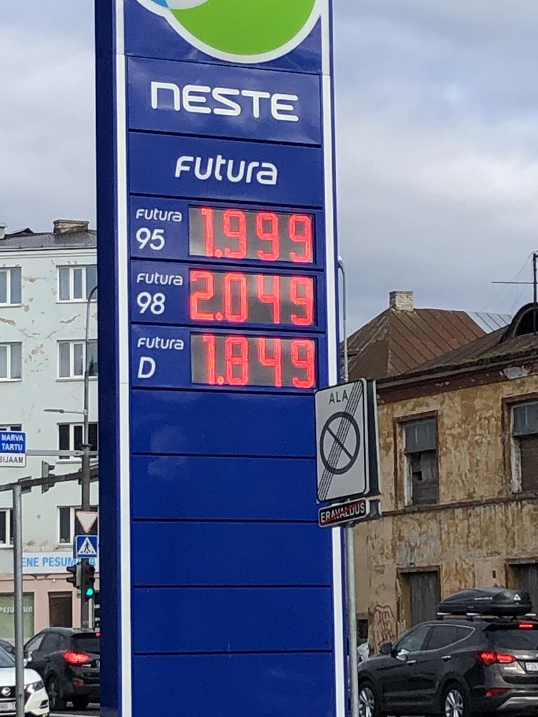 Kütuse hinnad 17.mail Neste tanklas.