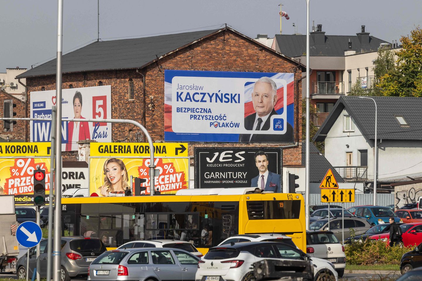 Poola erakondade valimisreklaamid Kielces.