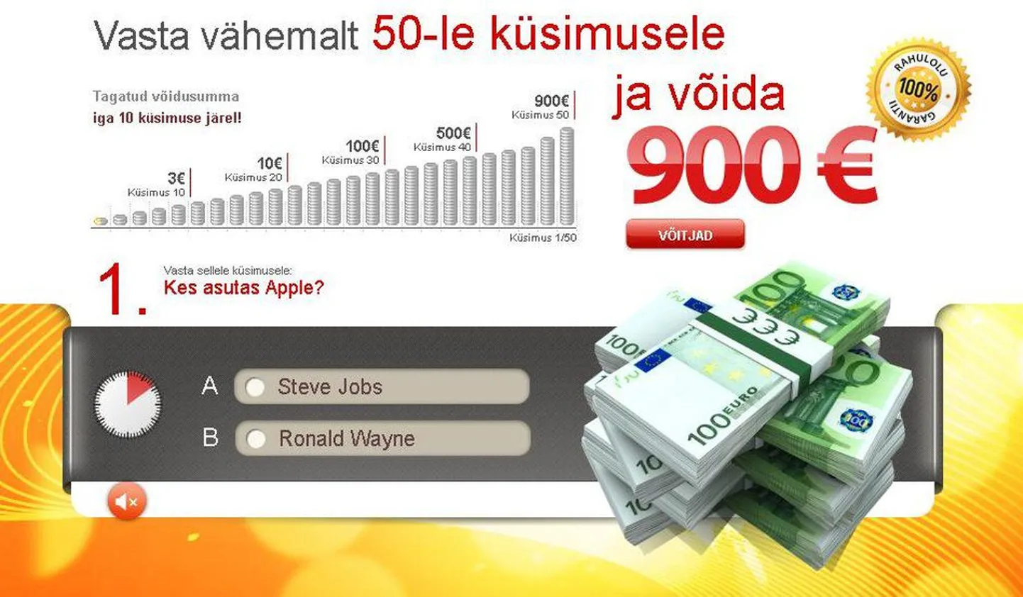 Viimasel ajal on inimesed sageli pöördunud tarbijakaitseameti poole veebilehel www.tereeurod.com oleva viktoriini pärast.