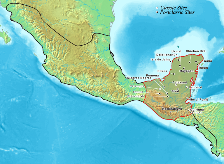 Maiade riik kaardil