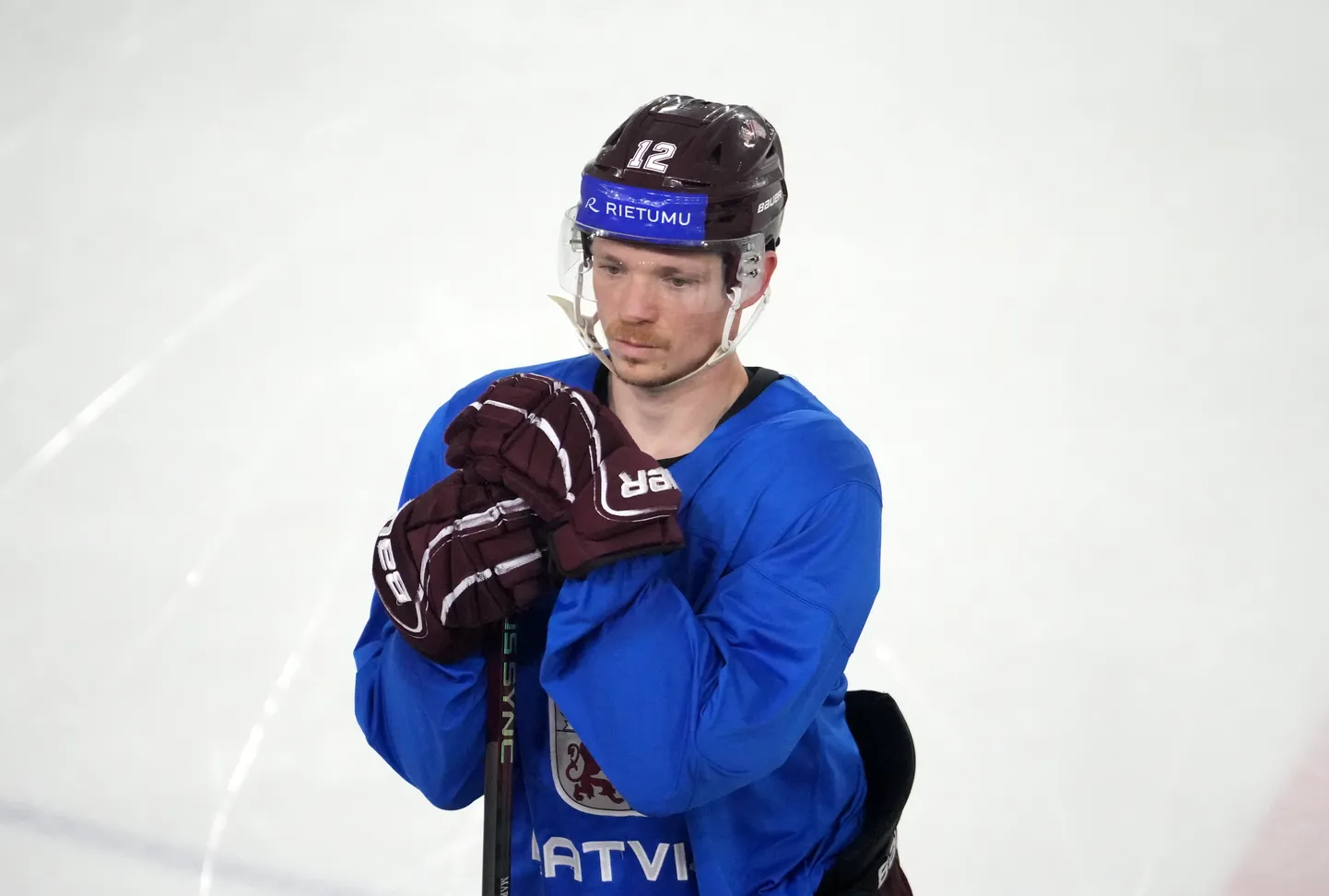 Latvijas izlases hokejists Rihards Marenis