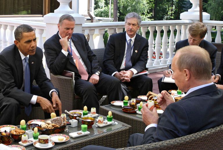 Baraka Obamas un Vladimira Putina tikšanās Putina rezidencē Novo-Ogarjovā 2009.gada 7.jūlijā