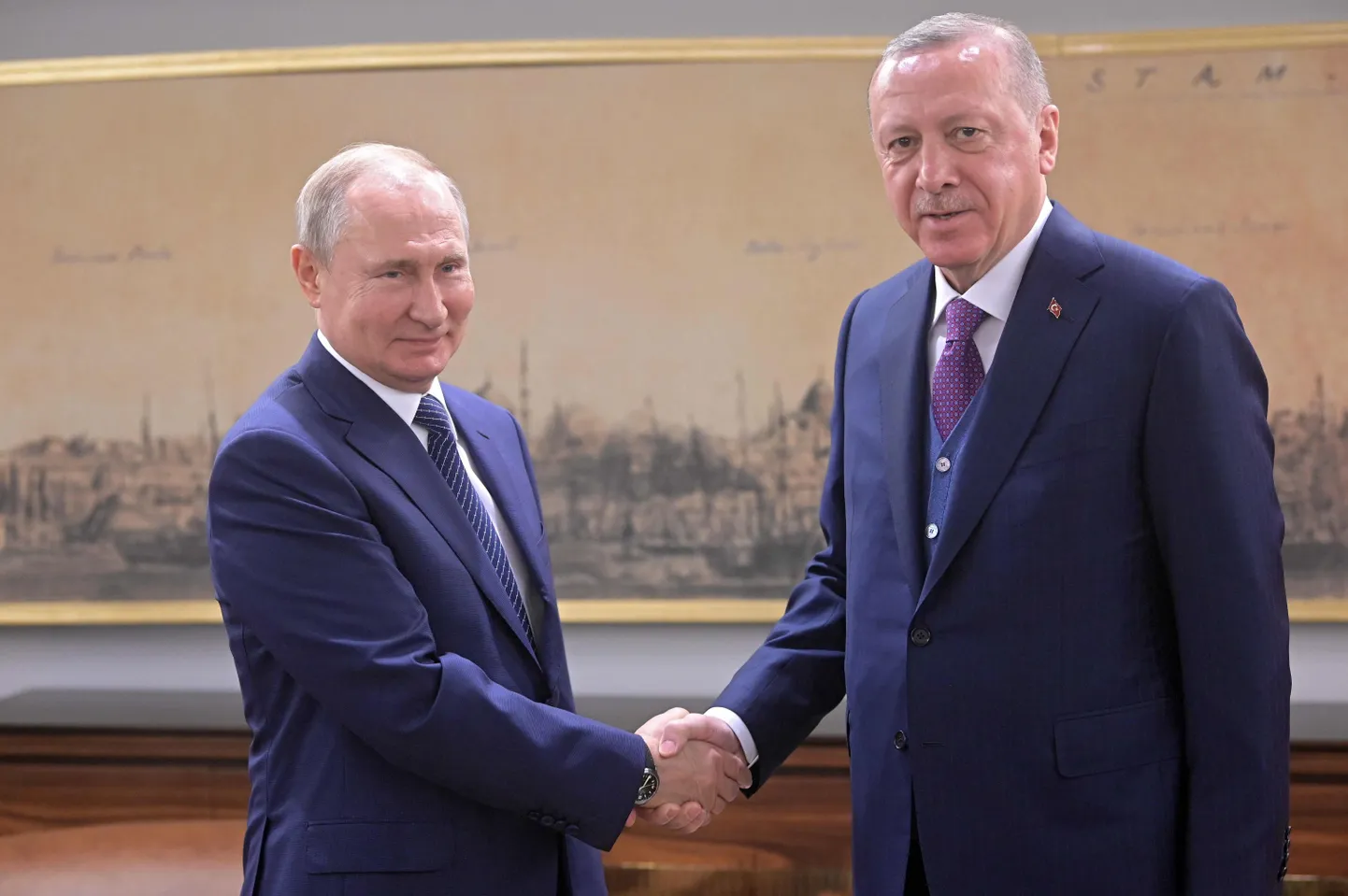 Президенты России и Турции Владимир Путин и Реджеп Тайип Эрдоган.