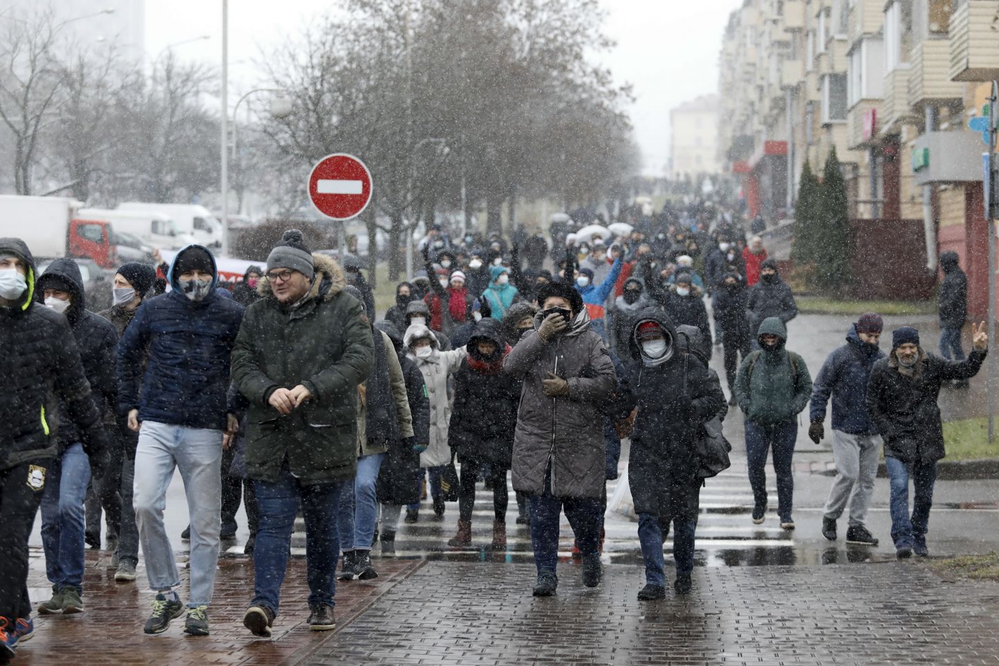 Protesti Minskā.