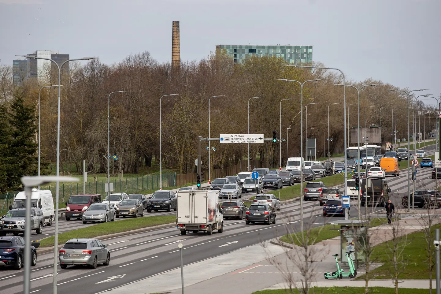 Traffic jam near Tallinn Airport.